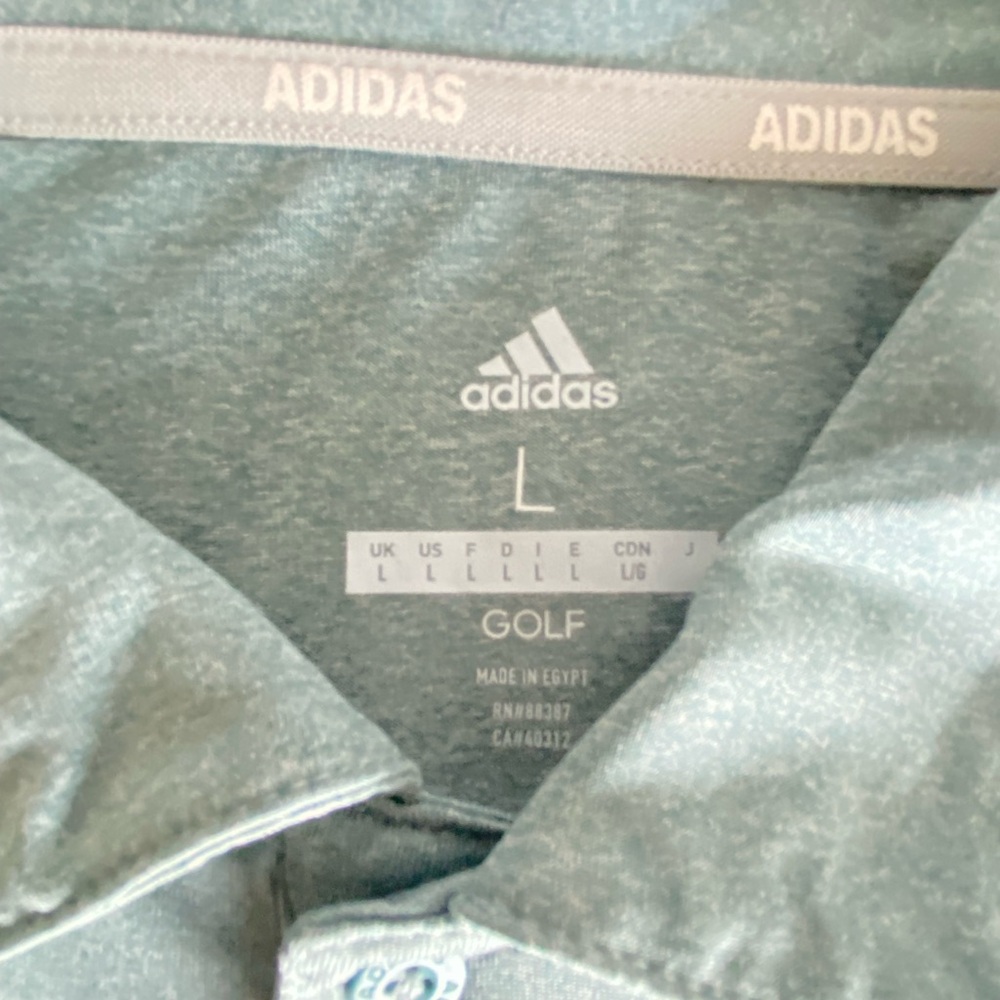 Adidas Heathered Green Golf Polo